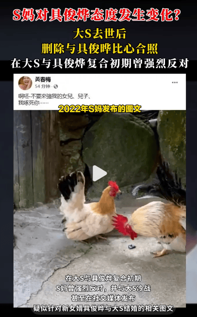 S妈删除与女婿合照引热议 被曝曾强烈反对大S具俊晔复合